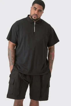 Plus Short Sleeve Pique Polo In | UK^boohooMAN Outlet