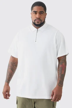 Plus Short Sleeve Pique Polo In | UK^boohooMAN New