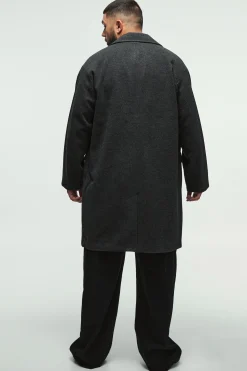 boohooMAN Plus Single Breasted Overcoat In | UK| Coats & Jackets