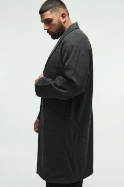 boohooMAN Plus Single Breasted Overcoat In | UK| Coats & Jackets