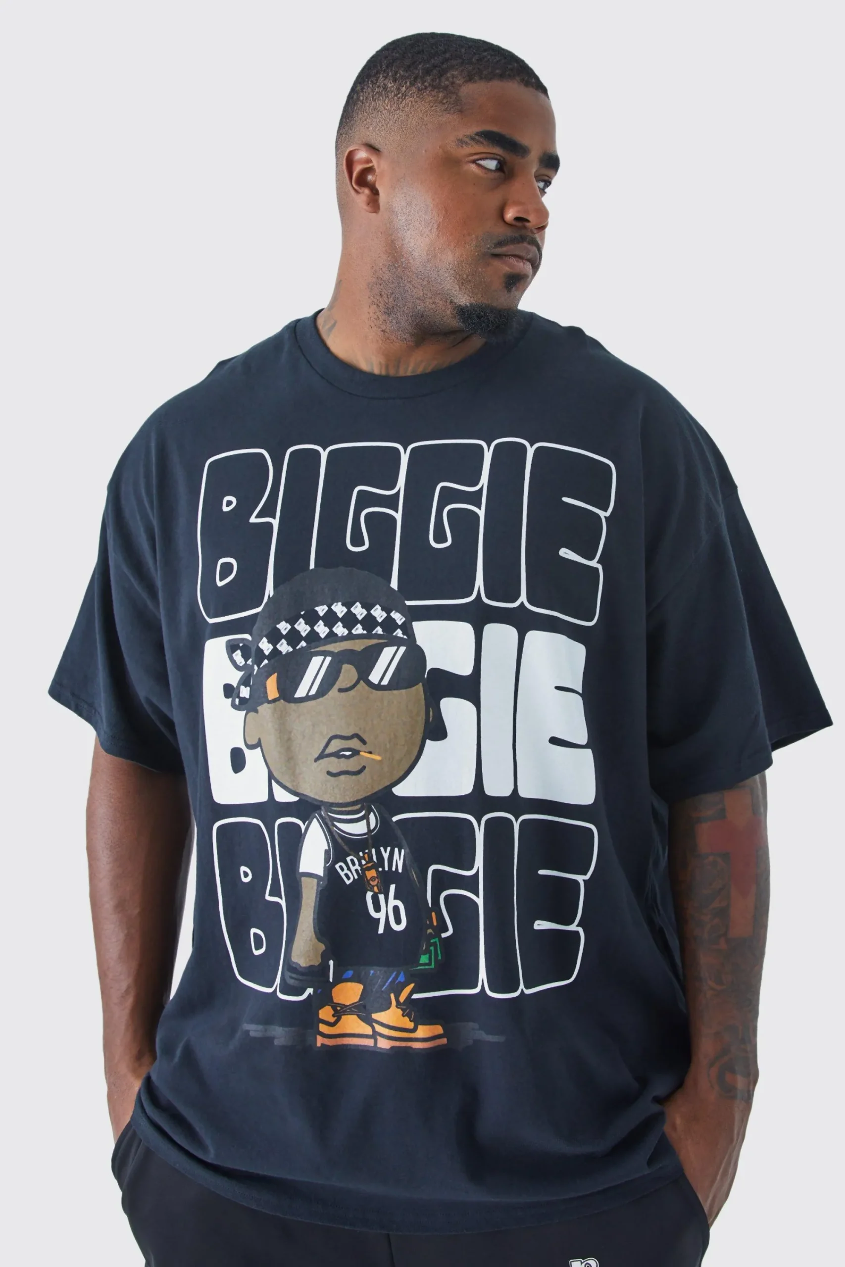 Plus Size Notorious Big Chest Print License T-shirt | UK^boohooMAN