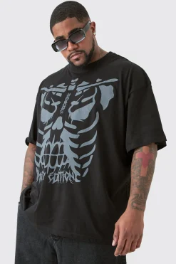 Plus Skeleton Graphic T-shirt In | UK^boohooMAN Clearance