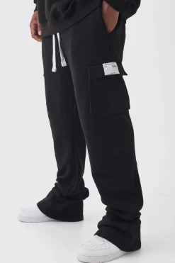 boohooMAN Plus Skinny Fit Extreme Stacked Woven Tab Cargo Jogger | UK| Trousers|Joggers