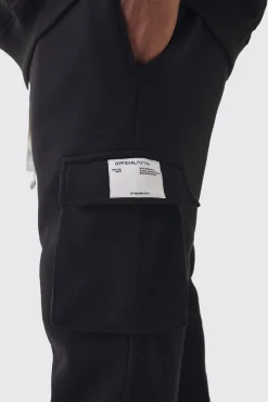 boohooMAN Plus Skinny Fit Extreme Stacked Woven Tab Cargo Jogger | UK| Trousers|Joggers