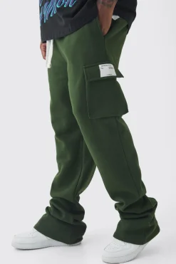 boohooMAN Plus Skinny Fit Extreme Stacked Woven Tab Cargo Jogger | UK| Trousers|Joggers