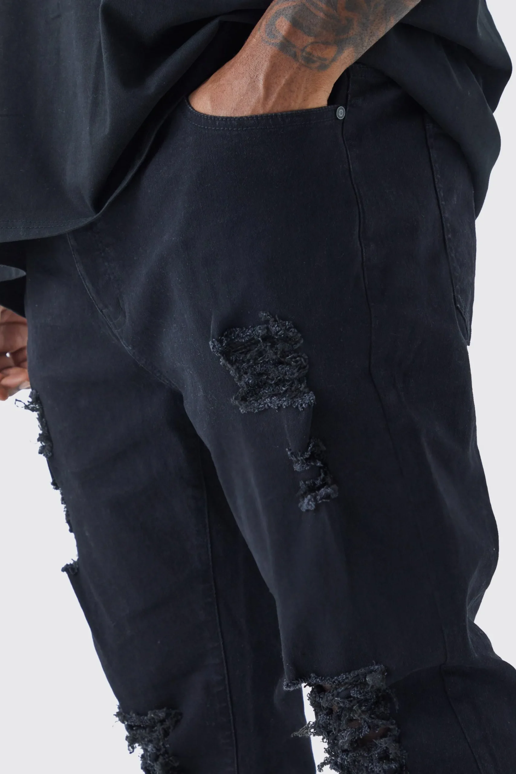 boohooMAN Plus Skinny Jeans With All Over Rips | UK| Trousers|Jeans