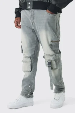 boohooMAN Plus Skinny Stretch Multi Pocket Cargo Jeans | UK| Trousers|Cargos