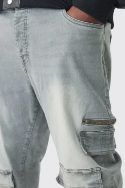 boohooMAN Plus Skinny Stretch Multi Pocket Cargo Jeans | UK| Trousers|Cargos