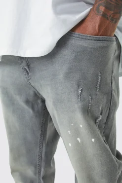 boohooMAN Plus Skinny Stretch Stacked Tinted Jeans | UK| Trousers|Jeans