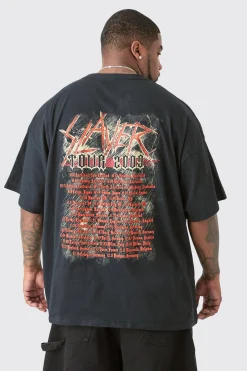 Plus Slayer License Front & Back Print T-shirt | UK^boohooMAN Hot