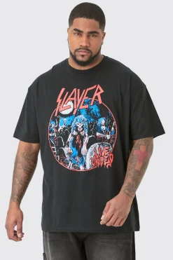 Plus Slayer License Print T-shirt | UK^boohooMAN Online