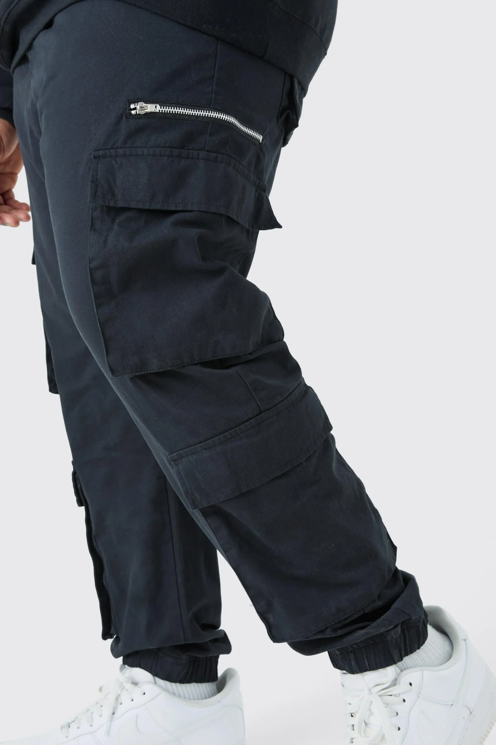 boohooMAN Plus Slim Fit Cuffed Cargo Trousers | UK| Trousers|Cargos