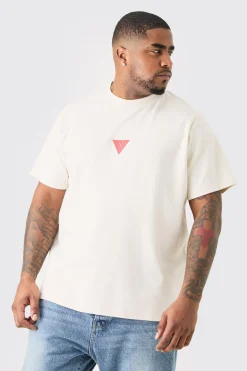 Plus Slim Fit Heavyweight Foam Print T-shirt | UK^boohooMAN Online