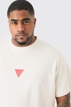 Plus Slim Fit Heavyweight Foam Print T-shirt | UK^boohooMAN Online