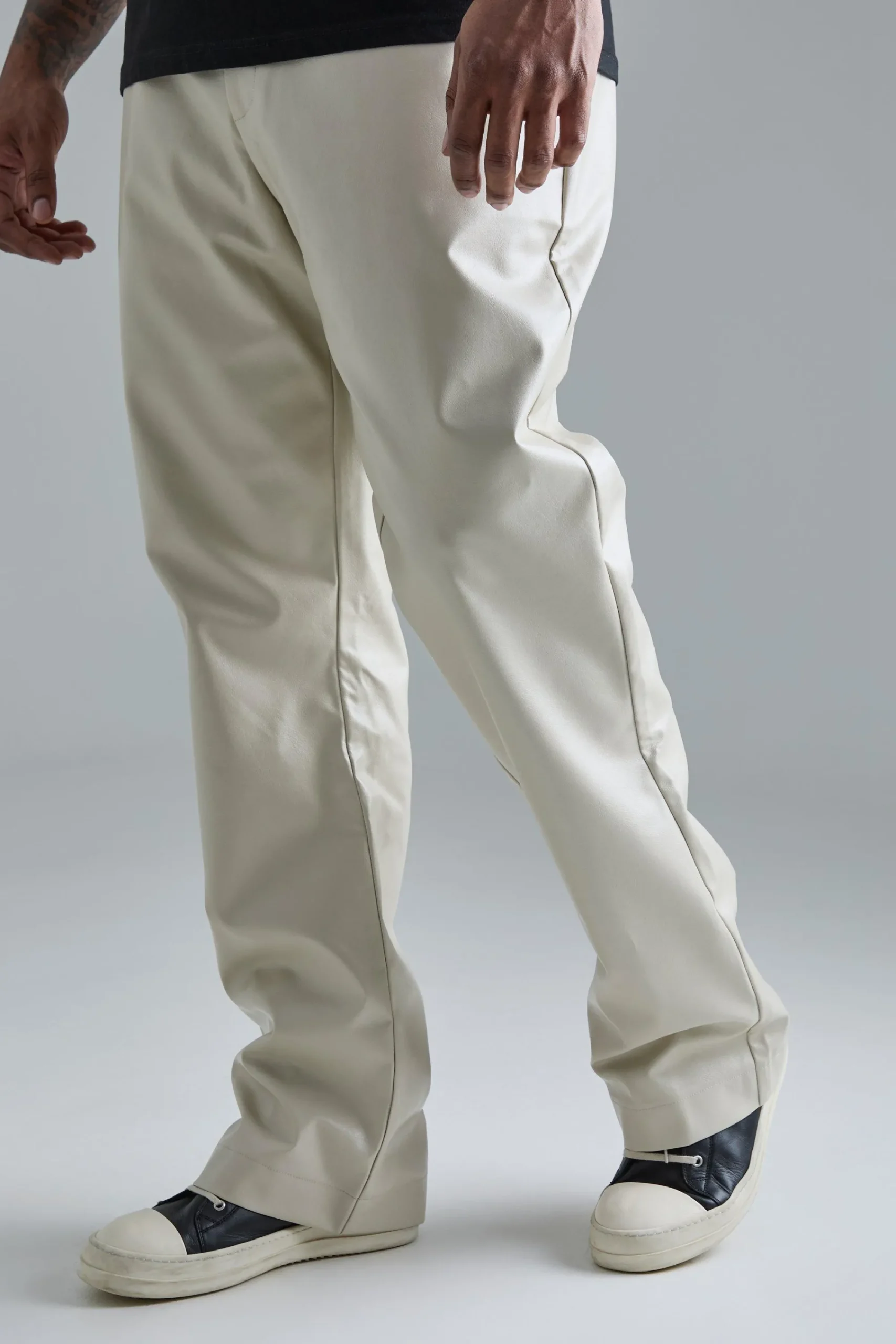 boohooMAN Plus Slim Flare PU Tailored Trouser | UK| Suits & Tailoring