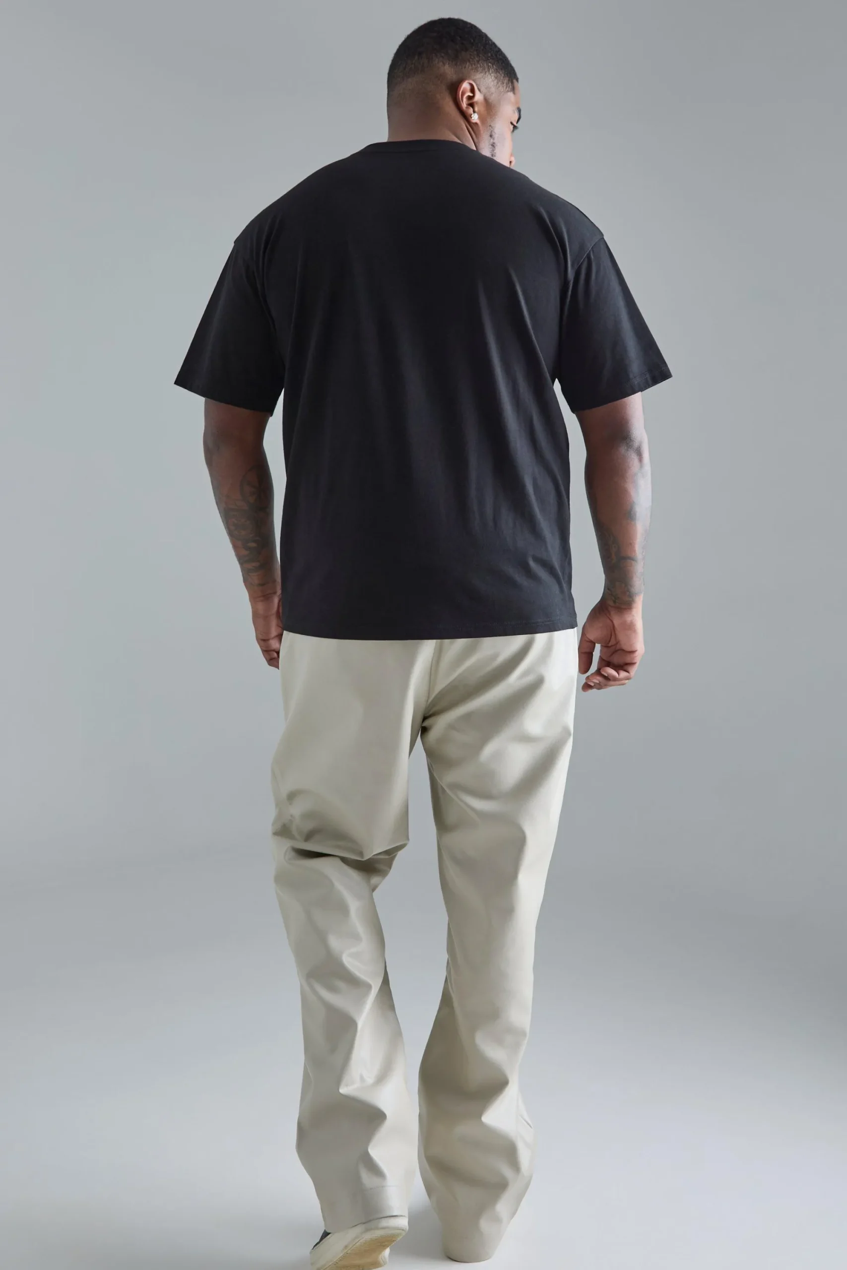 boohooMAN Plus Slim Flare PU Tailored Trouser | UK| Suits & Tailoring