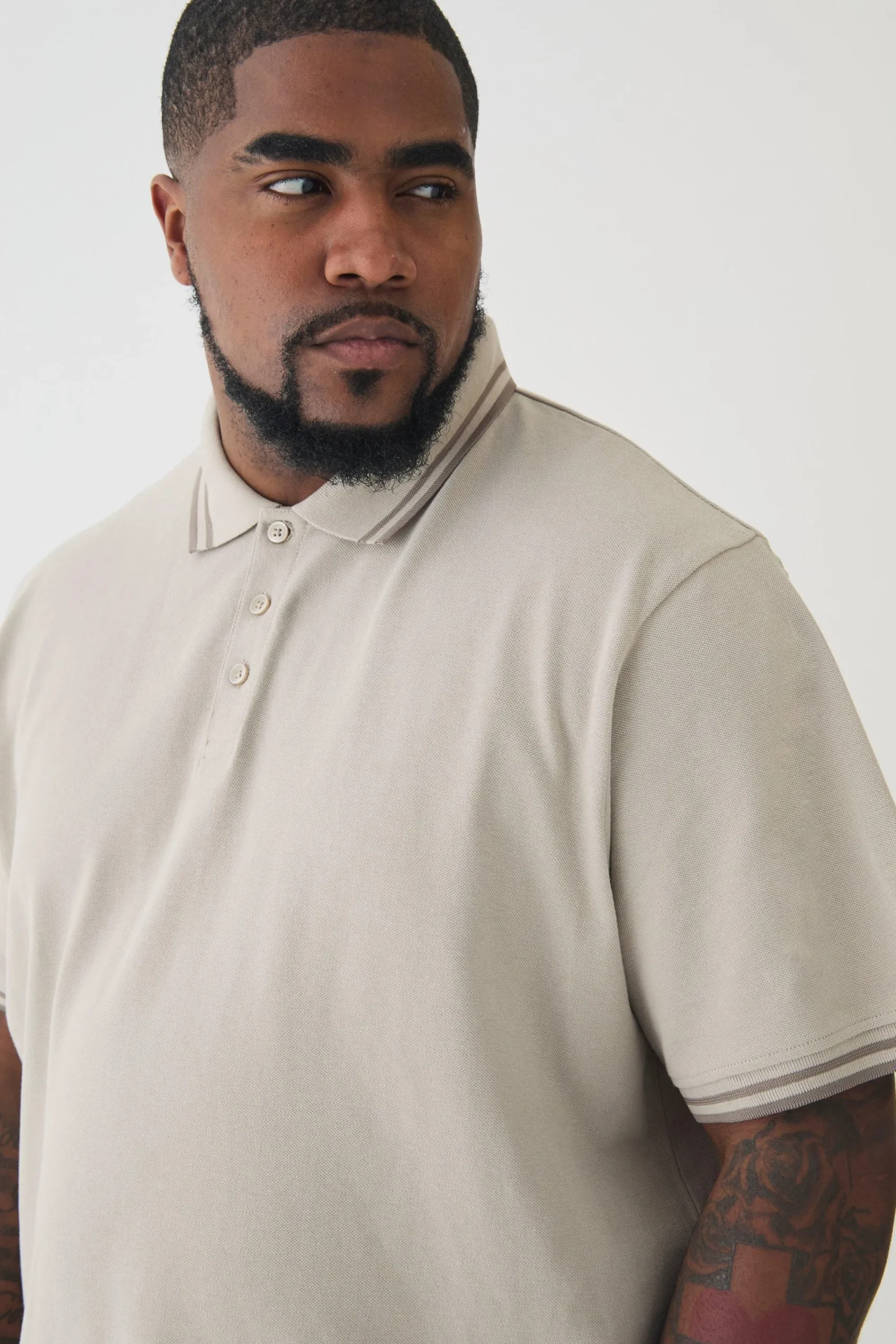 Plus Slim Tipped Pique Polo In | UK^boohooMAN Discount
