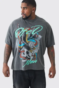 Plus Snake Ofcl Printed T-shirt In | UK^boohooMAN New