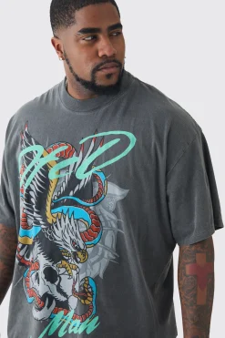 Plus Snake Ofcl Printed T-shirt In | UK^boohooMAN New