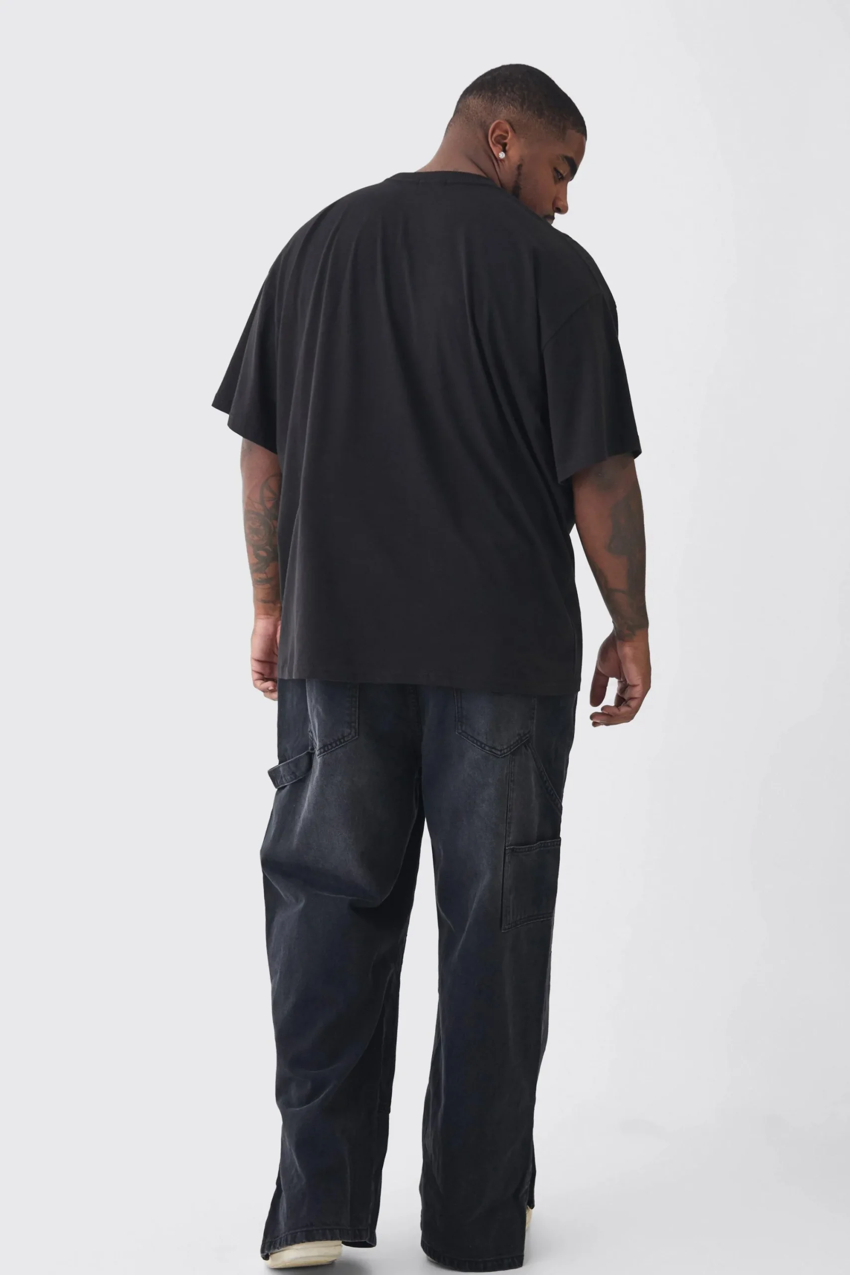 Plus Star Balaclava Graphic Oversized T-Shirt | UK^boohooMAN Sale