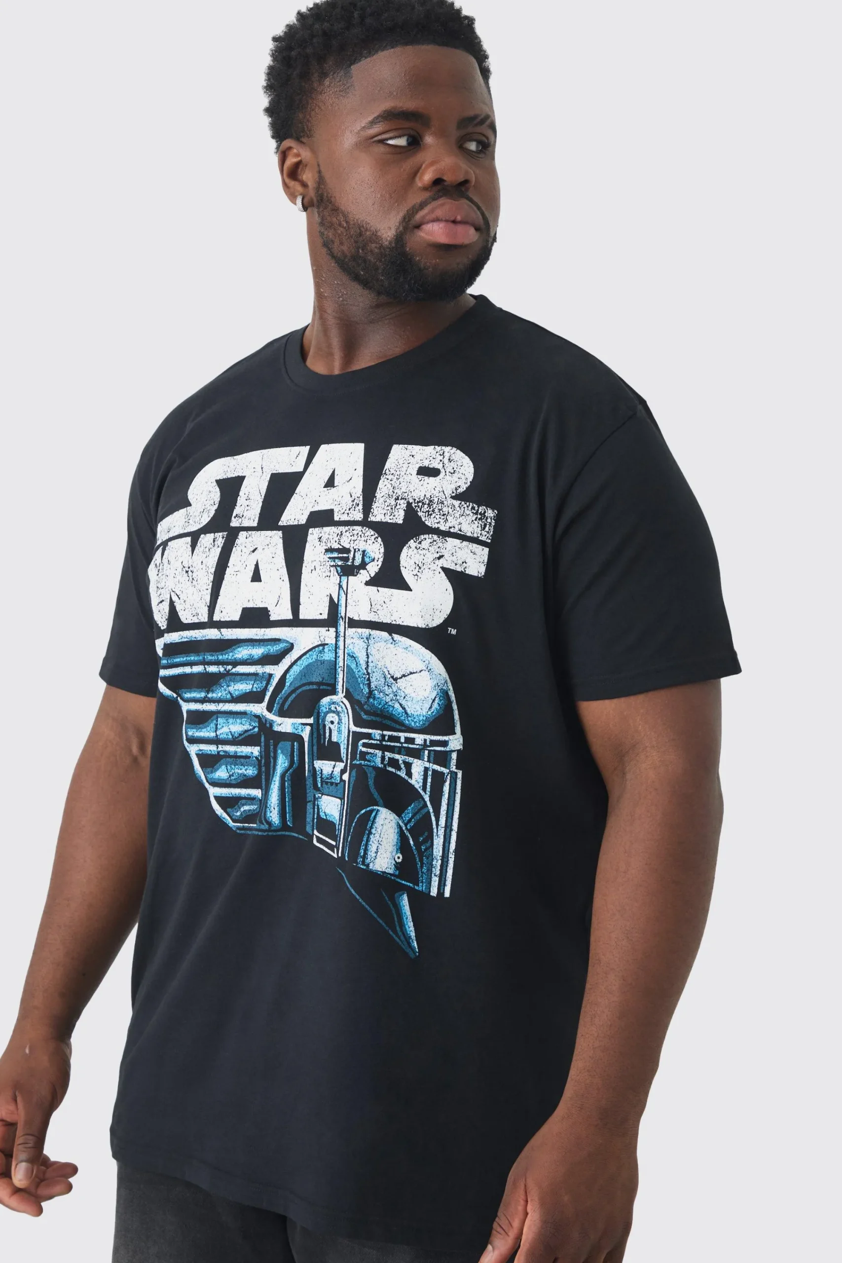 Plus Star Wars License Print T-shirt | UK^boohooMAN Online