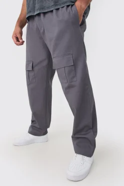 boohooMAN Plus Straight Fit Front Pocket Twill Overdyed Cargo Trouser | UK| Trousers|Cargos