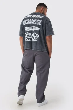 boohooMAN Plus Straight Fit Front Pocket Twill Overdyed Cargo Trouser | UK| Trousers|Cargos