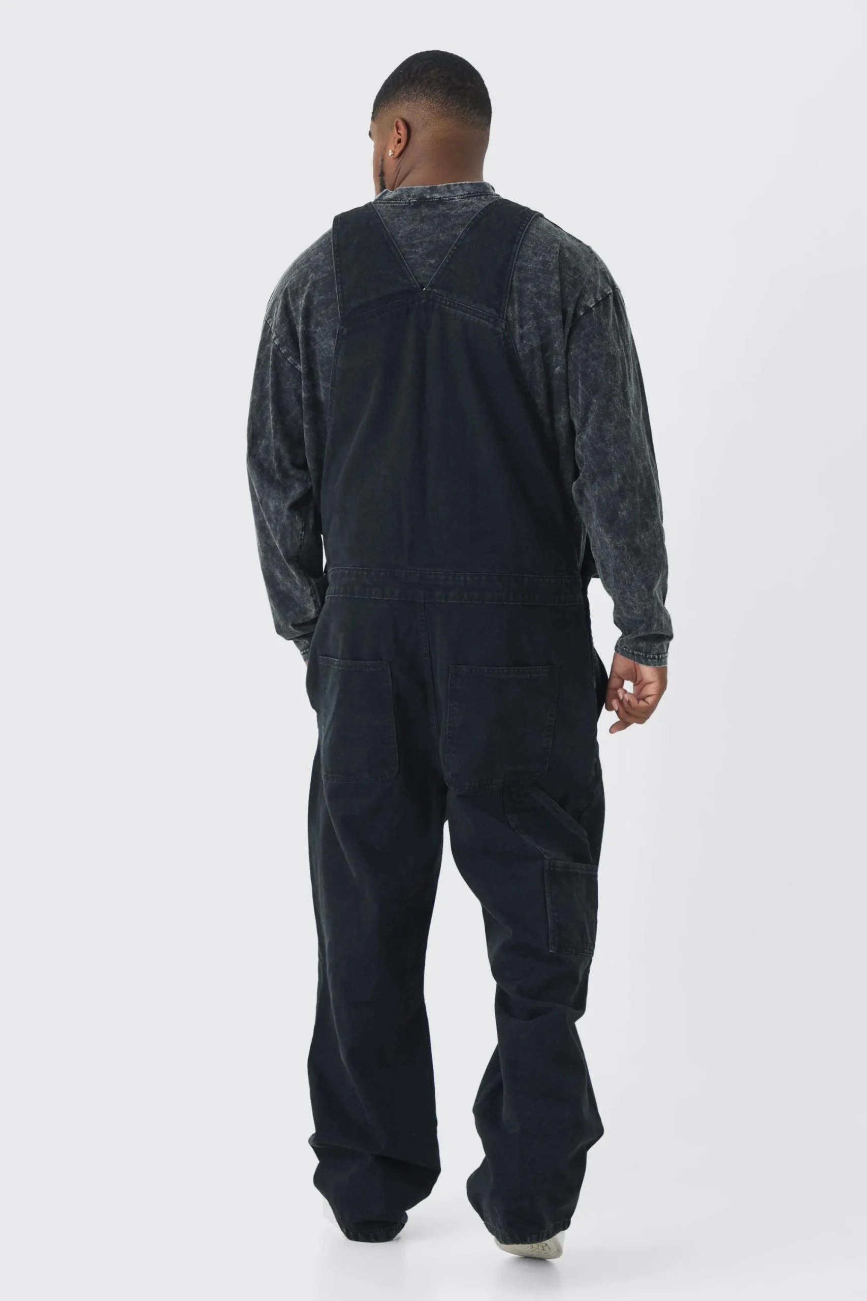 boohooMAN Plus Straight Leg Distressed Dungaree | UK| Trousers|Jeans