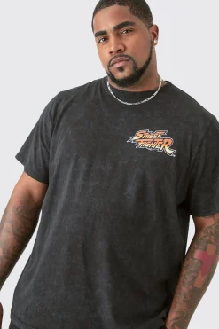 Plus Street Fighter License Back Printed T-Shirt | UK^boohooMAN Sale