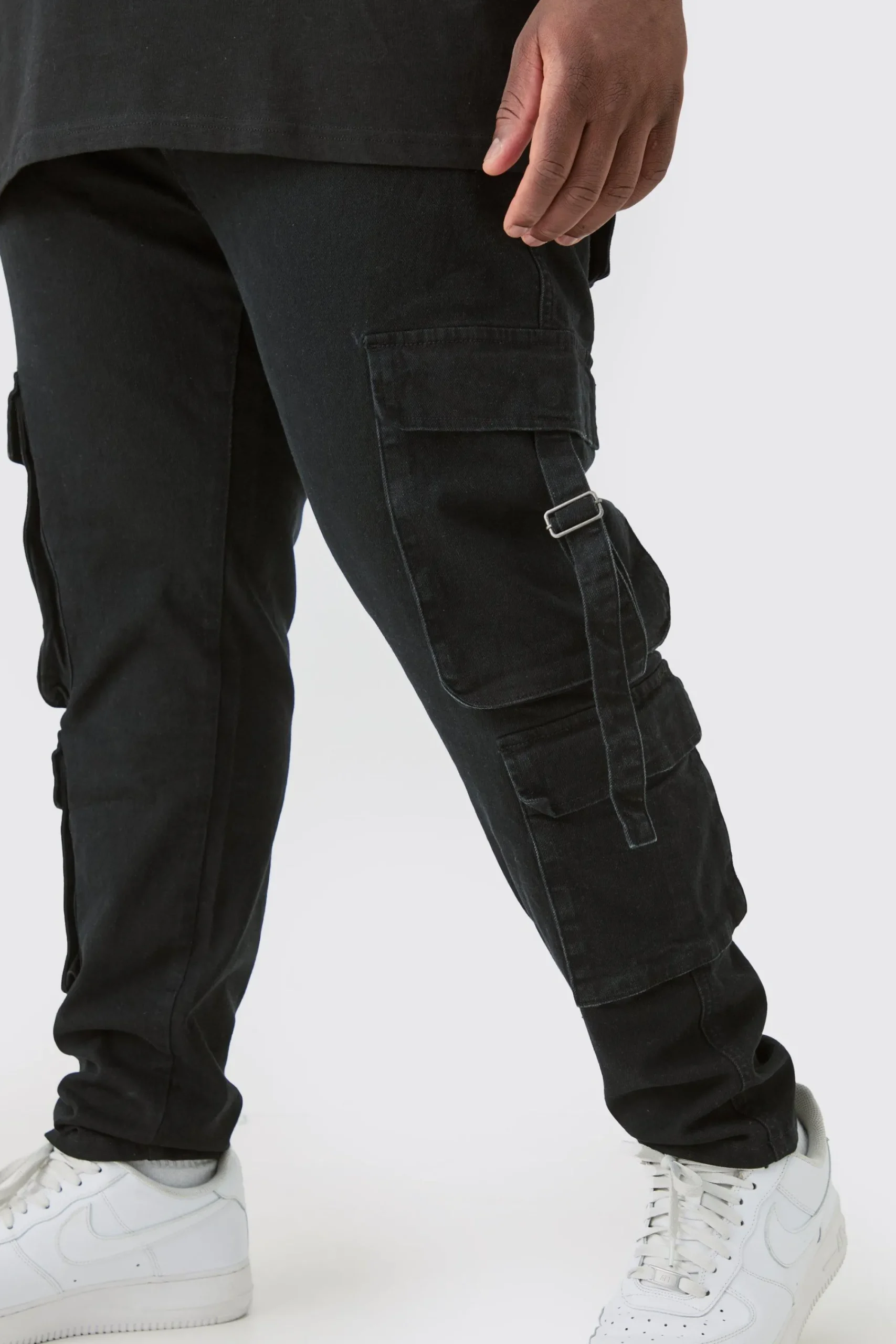 boohooMAN Plus Stretch Skinny Cargo Pocket Detail Jean In | UK| Trousers|Jeans