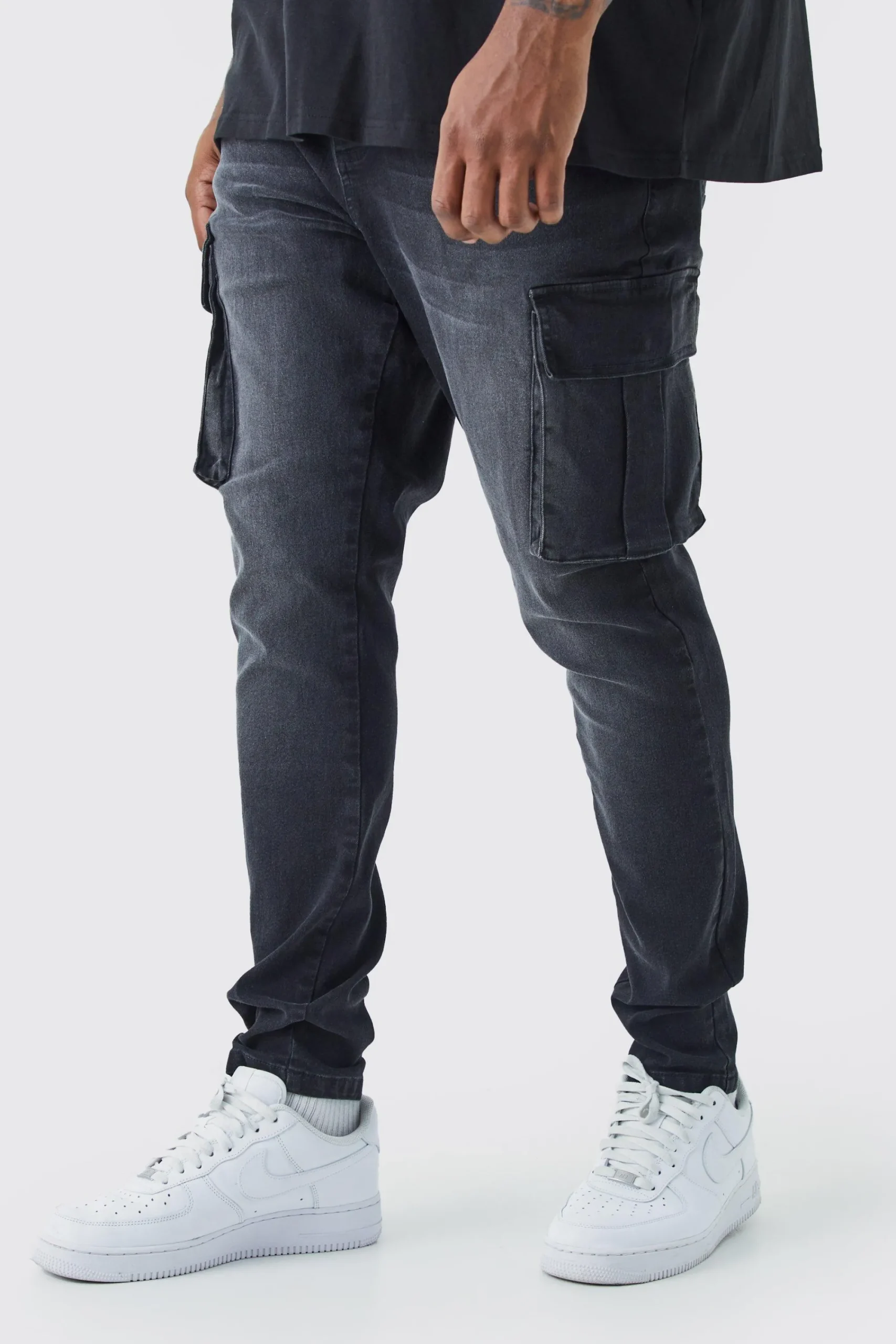 boohooMAN Plus Super Skinny Cargo Jeans | UK| Trousers|Jeans