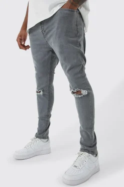 boohooMAN Plus Super Skinny Stretch Ripped Knee Jeans | UK| Trousers|Jeans