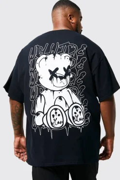 Plus Teddy Back Print T-shirt | UK^boohooMAN Best