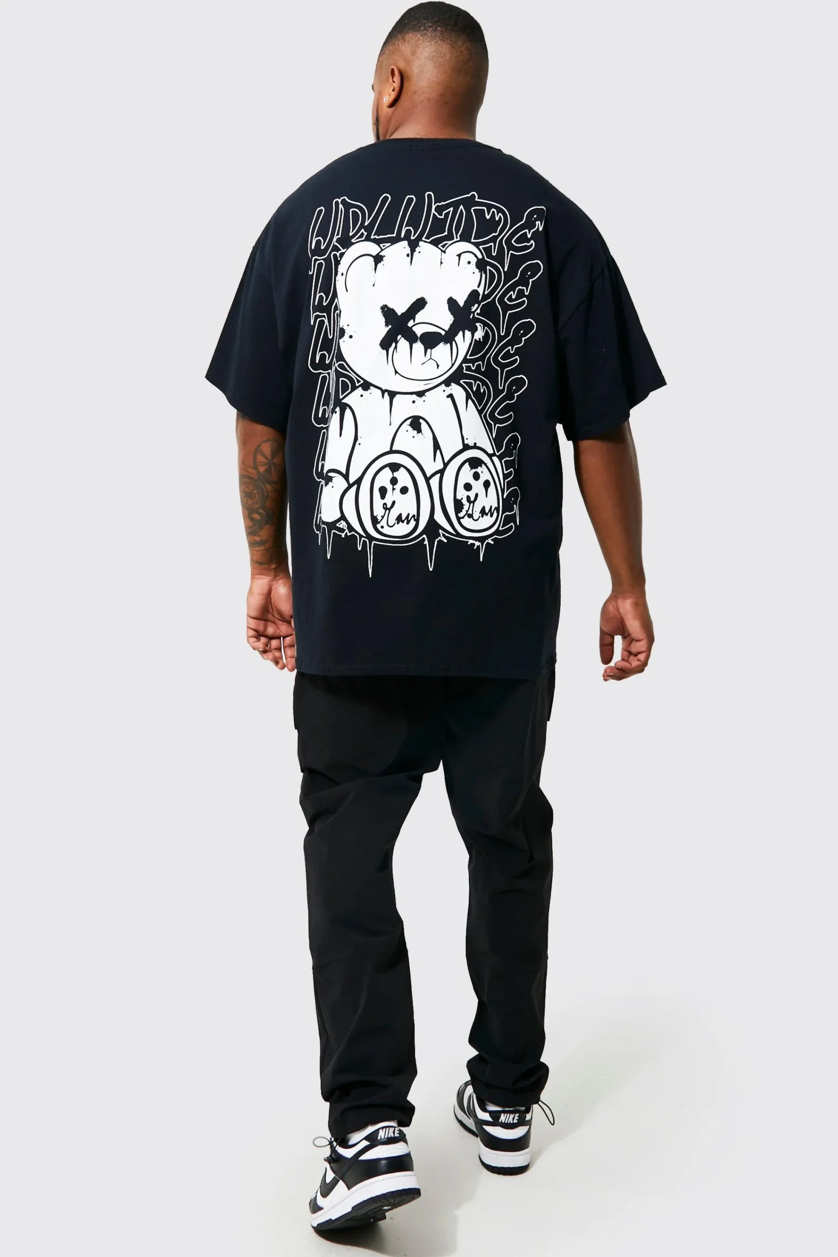 Plus Teddy Back Print T-shirt | UK^boohooMAN Best