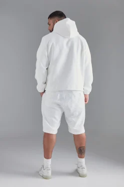 boohooMAN Plus Textured Jacquard Smart Hooded Jacket | UK| Suits & Tailoring|Sets & Co-Ords