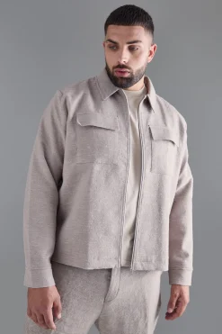 boohooMAN Plus Textured Jacquard Smart Jacket And Trouser Set | UK| Sets & Co-Ords