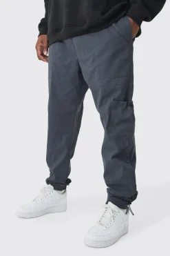 boohooMAN Plus Toggle Detail Slim Fit Cargo Joggers | UK| Trousers|Cargos