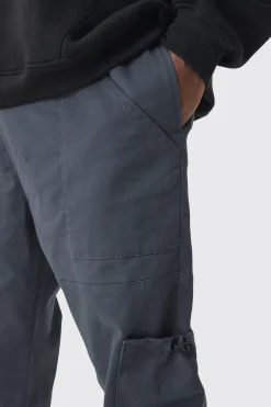 boohooMAN Plus Toggle Detail Slim Fit Cargo Joggers | UK| Trousers|Cargos