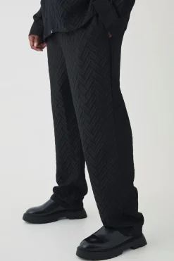 boohooMAN Plus Tonal Geo Smart Straight Trouser | UK| Sets & Co-Ords