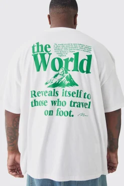 Plus Travel Back Print Graphic T-Shirt | UK^boohooMAN Outlet