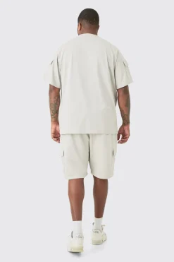 boohooMAN Plus Utility Pocket T-shirt & Cargo Short Set | UK| Shorts|Sets & Co-Ords