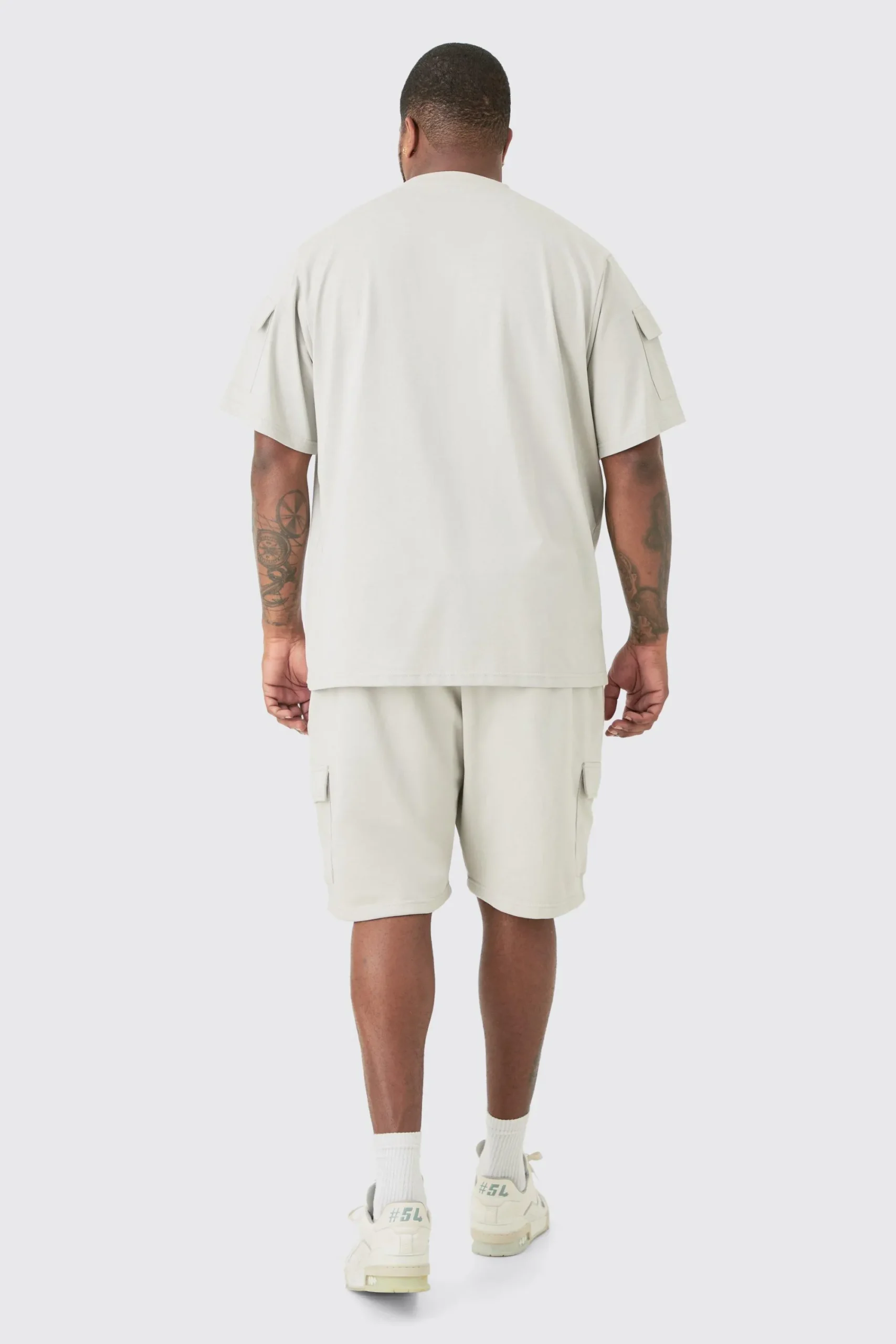 boohooMAN Plus Utility Pocket T-shirt & Cargo Short Set | UK| Shorts|Sets & Co-Ords