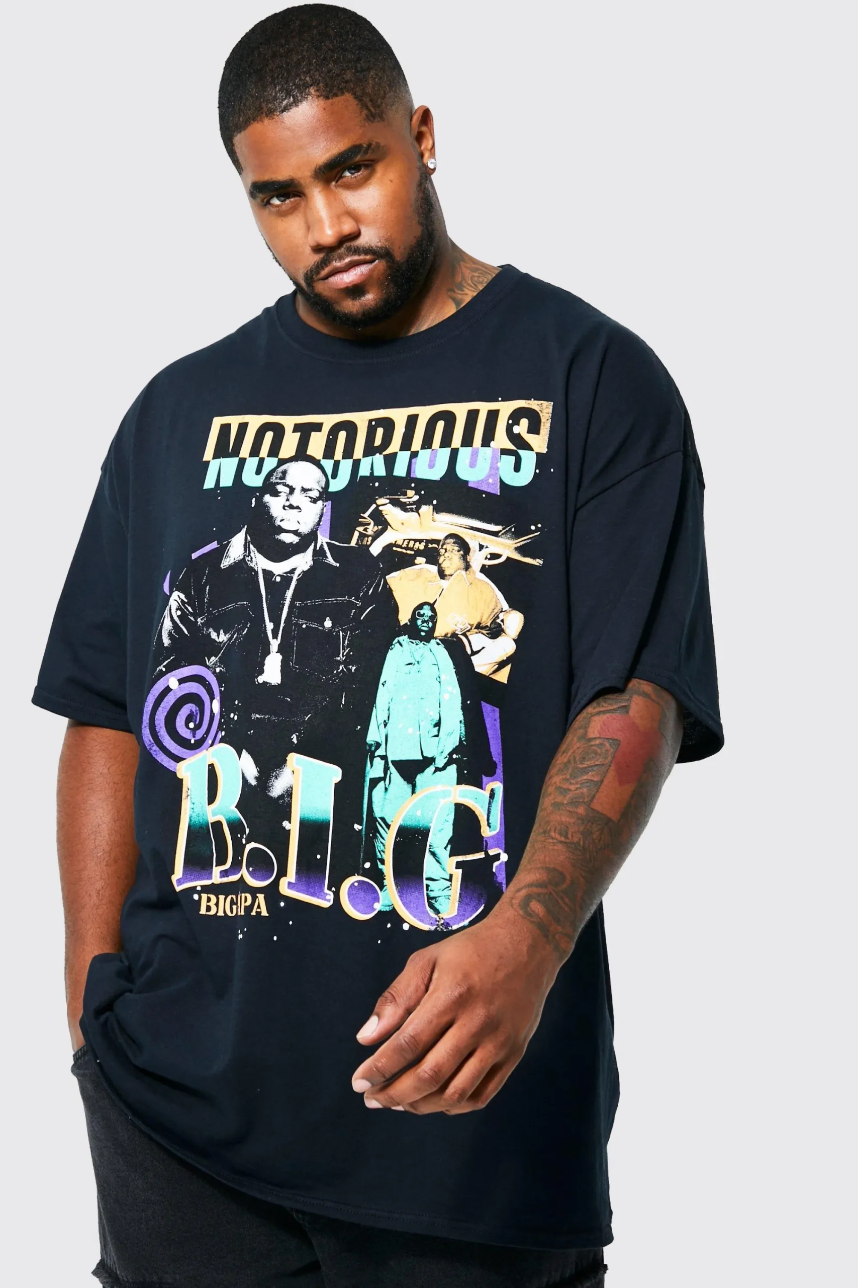 Plus Vintage Notorious License T-shirt | UK^boohooMAN Sale