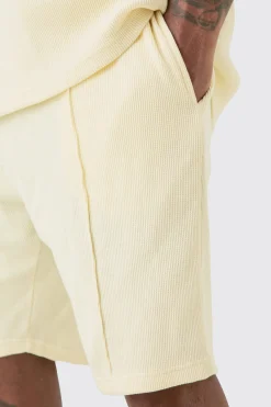 boohooMAN Plus Waffle Polo & Short Set | UK| Sets & Co-Ords