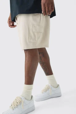 boohooMAN Plus Washed Relaxed Jersey Cargo Shorts | UK| Shorts