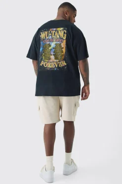 boohooMAN Plus Washed Relaxed Jersey Cargo Shorts | UK| Shorts