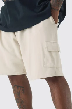 boohooMAN Plus Washed Relaxed Jersey Cargo Shorts | UK| Shorts