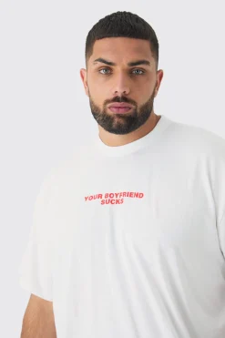 Plus Your Boyfriend Sucks Oversized T-shirt In | UK^boohooMAN Online