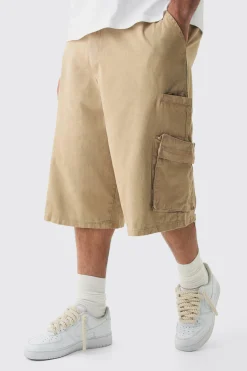 boohooMAN Plus Zip Detail Acid Wash Twill Jorts | UK| Shorts