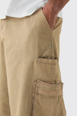 boohooMAN Plus Zip Detail Acid Wash Twill Jorts | UK| Shorts